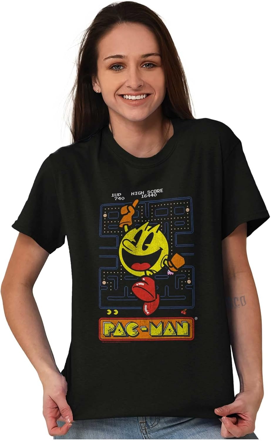 image:imageBrisco Brands Pacman High Score Graphic T Shirt Men or WomenBlack
