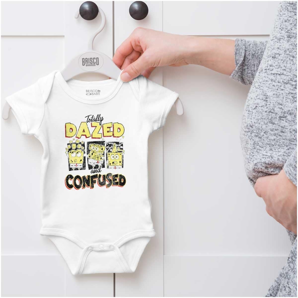 image:imageBrisco Brands SpongeBob Cartoon Dazed and Confused Baby Romper Boys or GirlsWhite