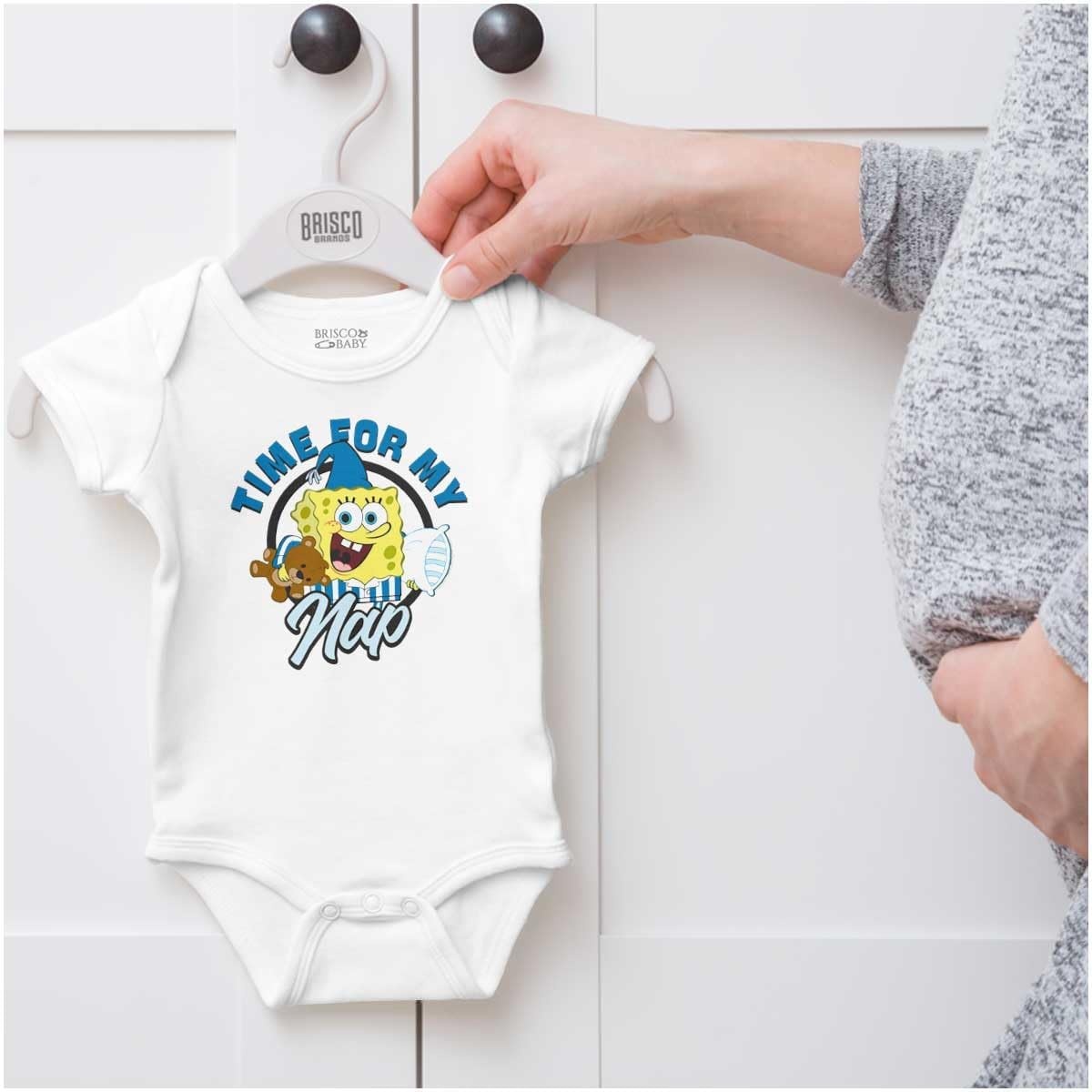 image:imageBrisco Brands SpongeBob Cartoon Time for My Nap Baby Romper Boys or GirlsWhite
