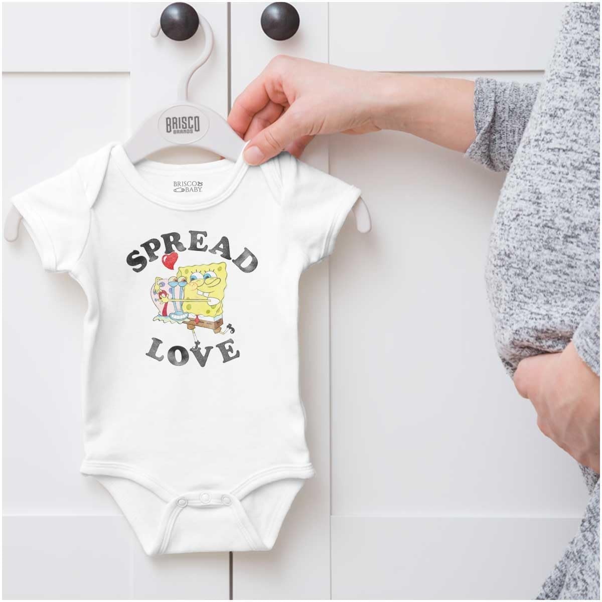 image:imageBrisco Brands SpongeBob Motivational Spread Love Baby Romper Boys or GirlsWhite