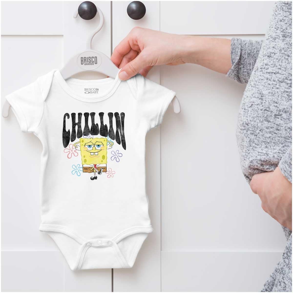 image:imageBrisco Brands SpongeBob Retro Cartoon Chillin Baby Romper Boys or GirlsWhite