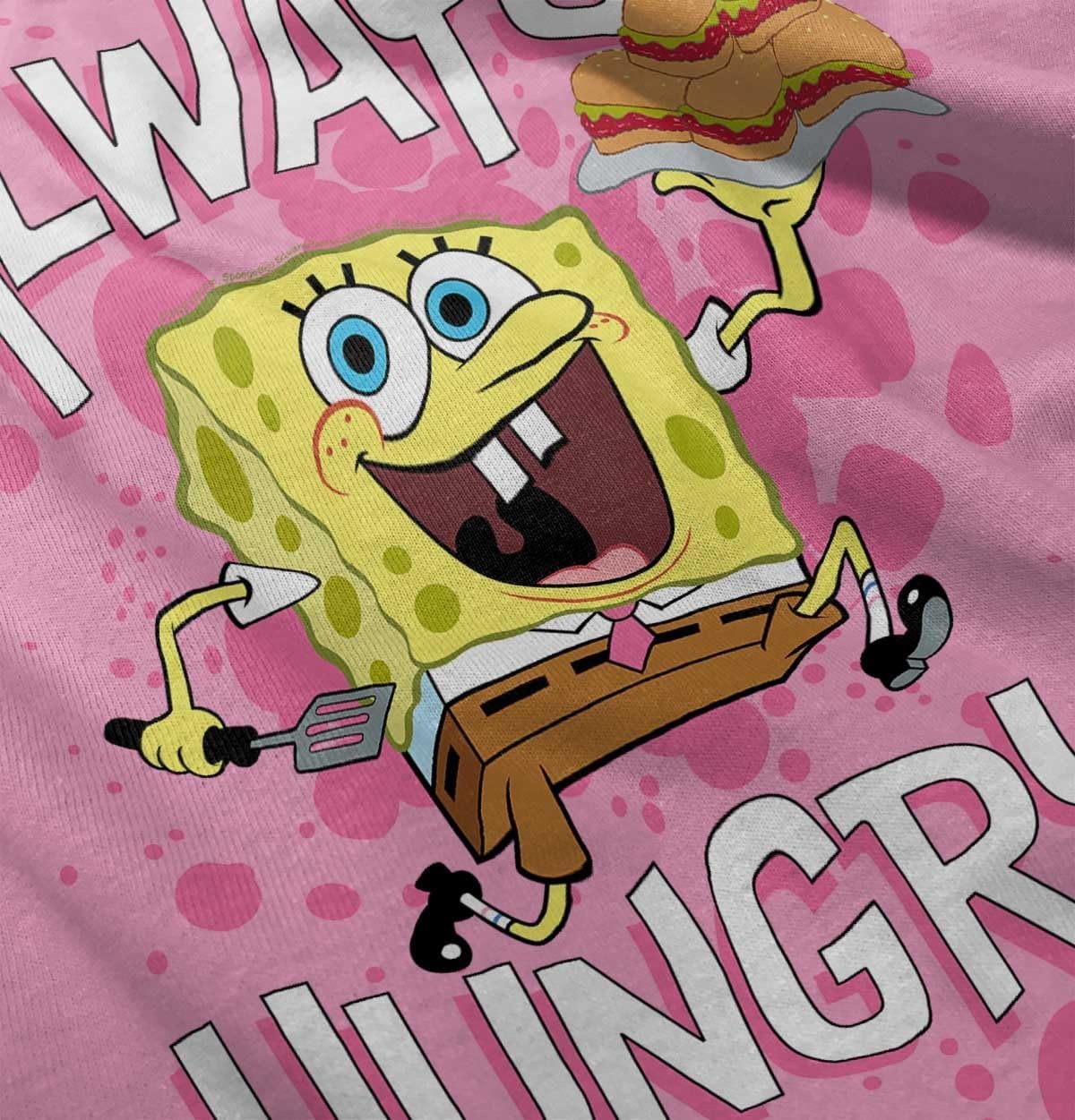 image:imageFunny Spongebob Cartoon Always Hungry Toddler Boy Girl T ShirtPink