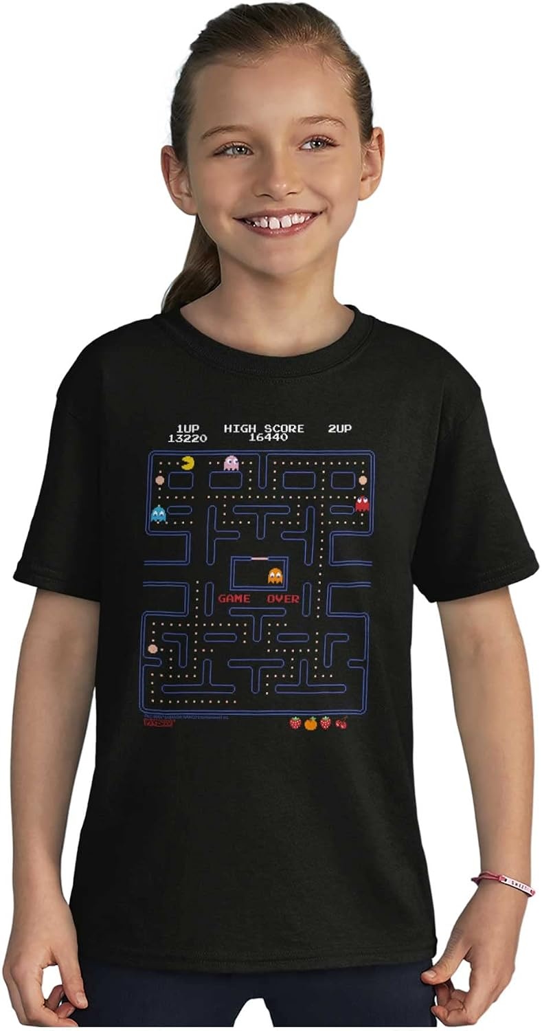 image:imagePacman Game Over Retro Video Gaming Crewneck T Shirts Boy Girl