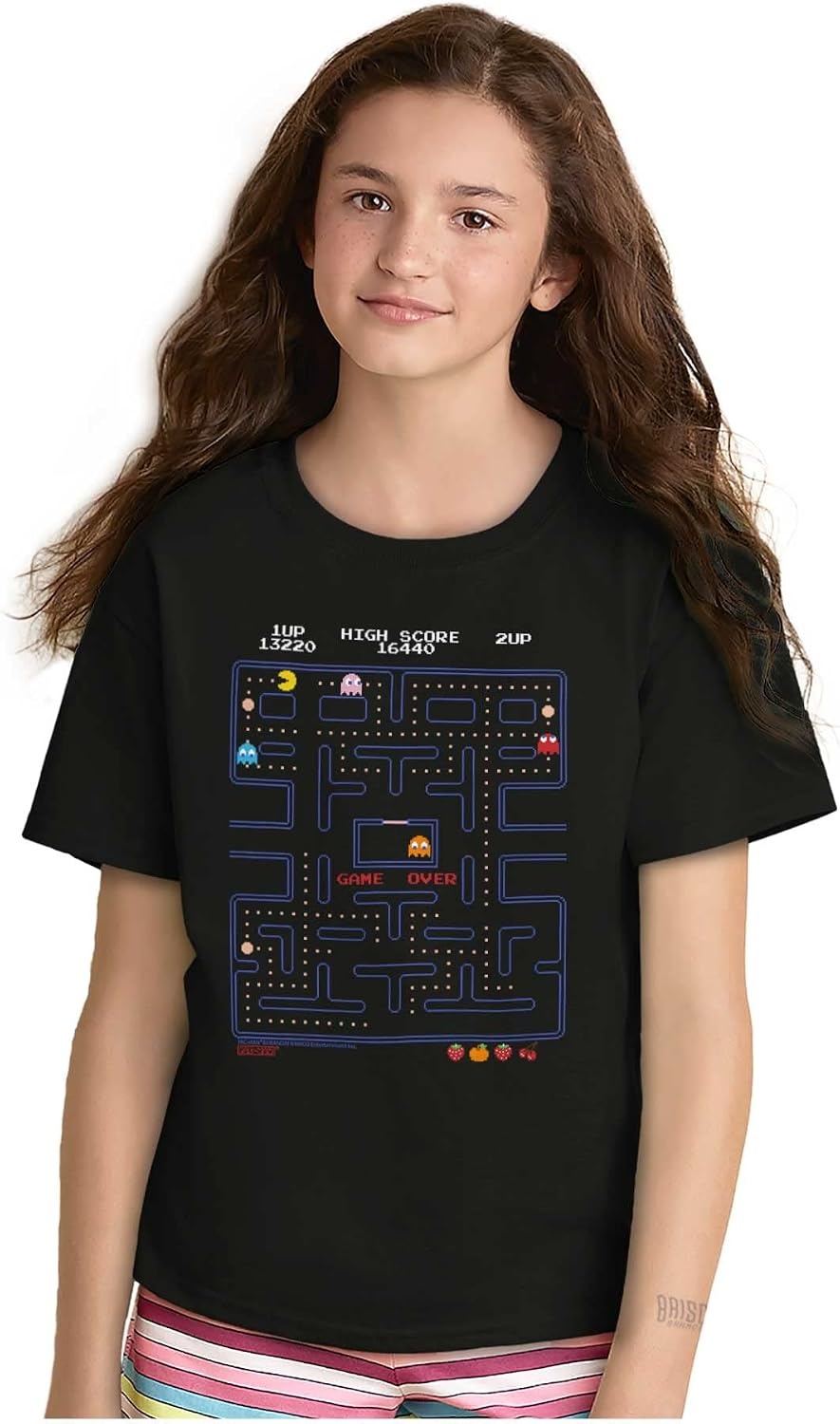 image:imagePacman Game Over Retro Video Gaming Crewneck T Shirts Boy Girl
