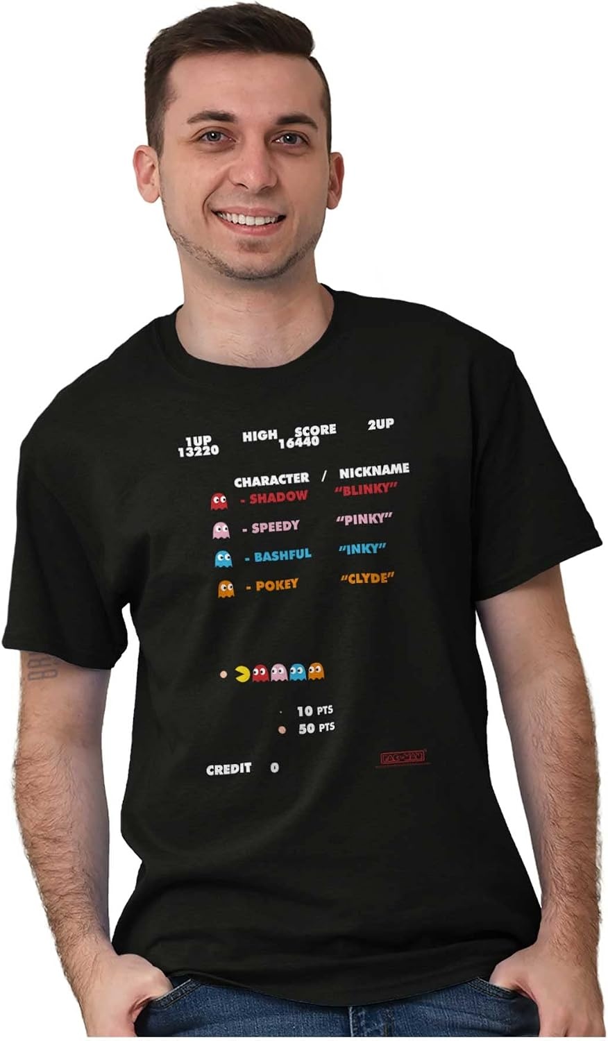image:imagePacman High Score Ghosts Vintage 80s Graphic T Shirt Men or WomenBlack