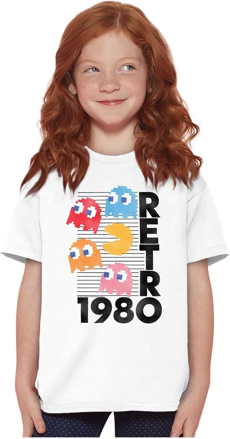 image:imageRetro Pacman Arcade Game Characters Crewneck T Shirts Boy Girl
