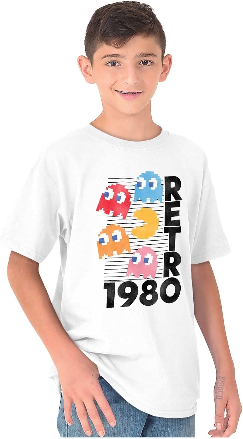 image:imageRetro Pacman Arcade Game Characters Crewneck T Shirts Boy Girl