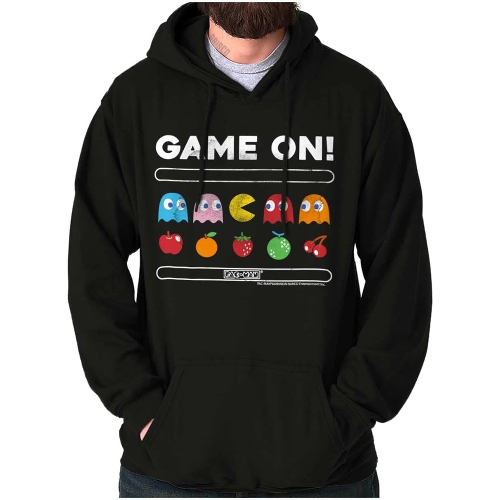 image:imageBrisco Brands Game On Vintage 80s PACMAN Gamer Hoodie Sweatshirt Women MenBlack