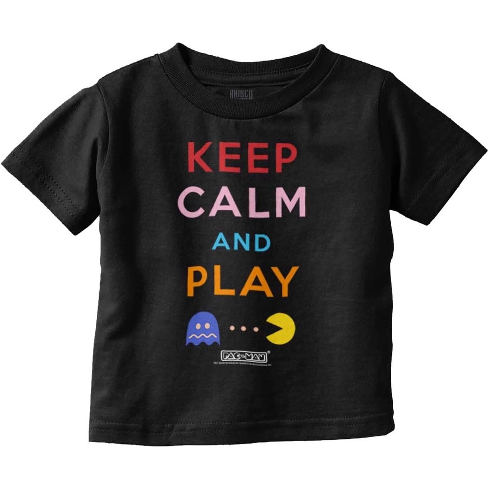 image:imageBrisco Brands Keep Calm and Play Pacman Toddler Boy Girl T ShirtBlack