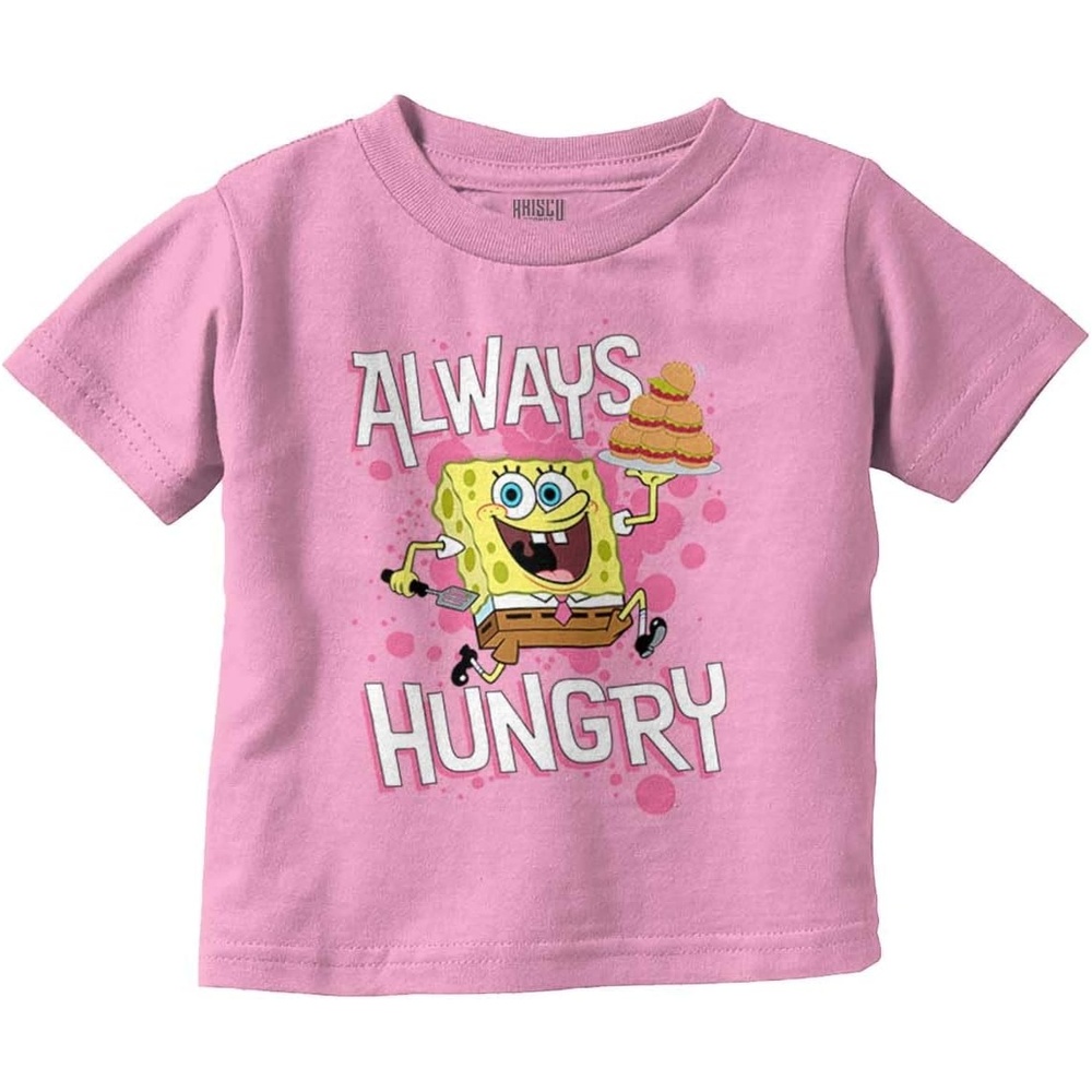 image:imageFunny Spongebob Cartoon Always Hungry Toddler Boy Girl T ShirtPink