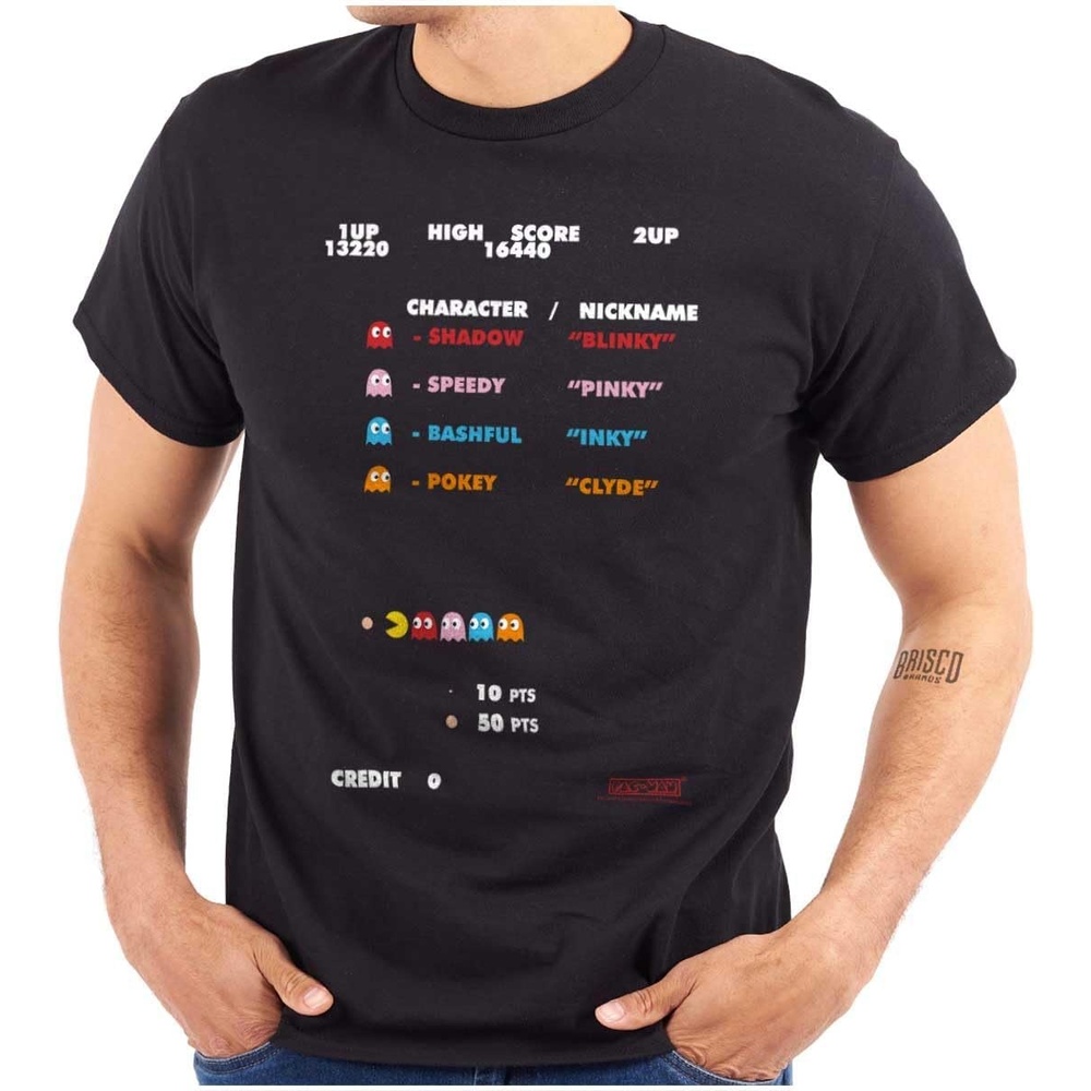 image:imagePacman High Score Ghosts Vintage 80s Graphic T Shirt Men or WomenBlack