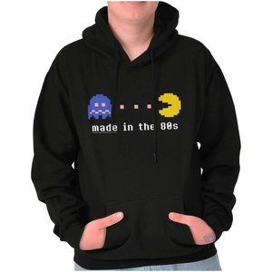 Brisco Brands PACMAN Made in the 80s 1980s Kid Hoodie Sweatshirt Women Men(Black)