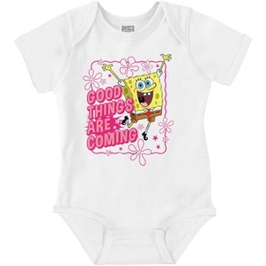 Brisco Brands SpongeBob Good Things Are Coming Baby Romper Boys or Girls(White)