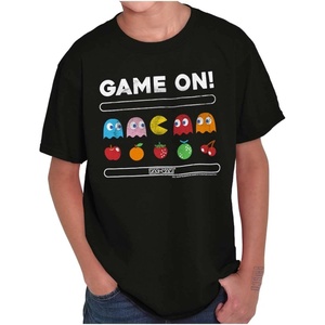Game On Vintage 80s Pacman Gamer Crewneck T Shirts Boy Girl(Black)