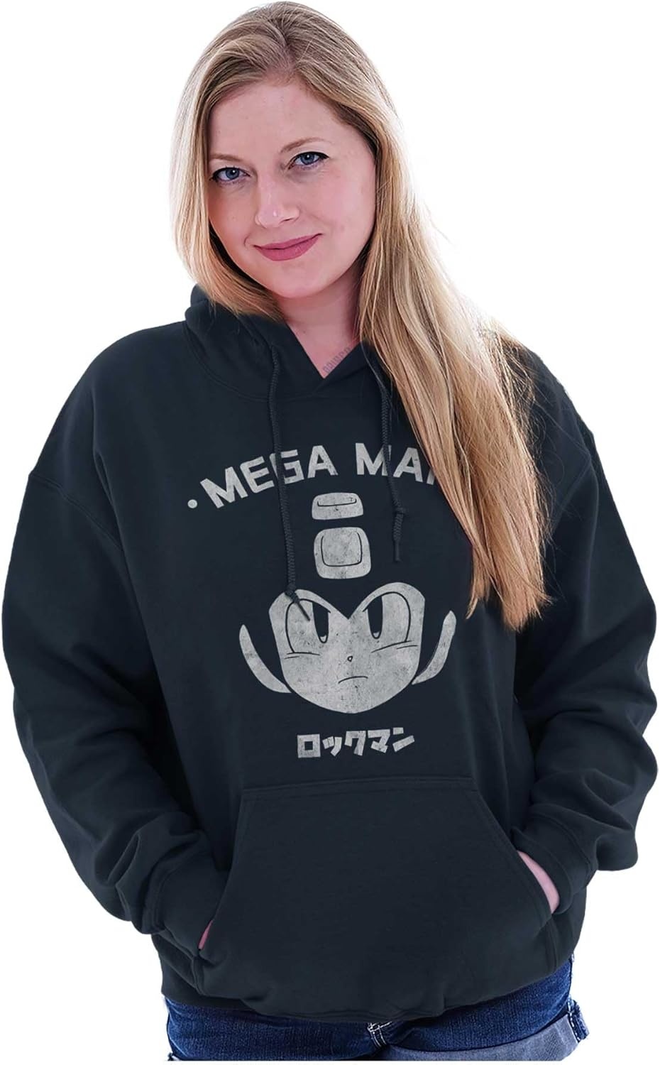 image:imageBrisco Brands Classic Video Game Mega Man RockMan Hoodie Sweatshirt Women MenNavy