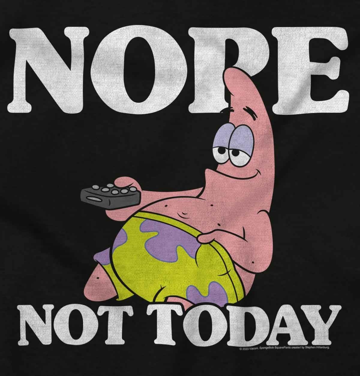 image:imageBrisco Brands Funny Patrick Cartoon Nope Not Today Baby Romper Boys or GirlsBlack