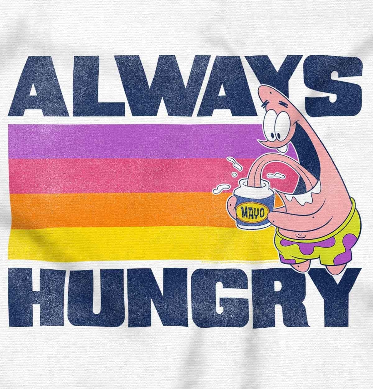 image:imageBrisco Brands Funny Patrick Star Joke Always Hungry Baby Romper Boys or GirlsWhite