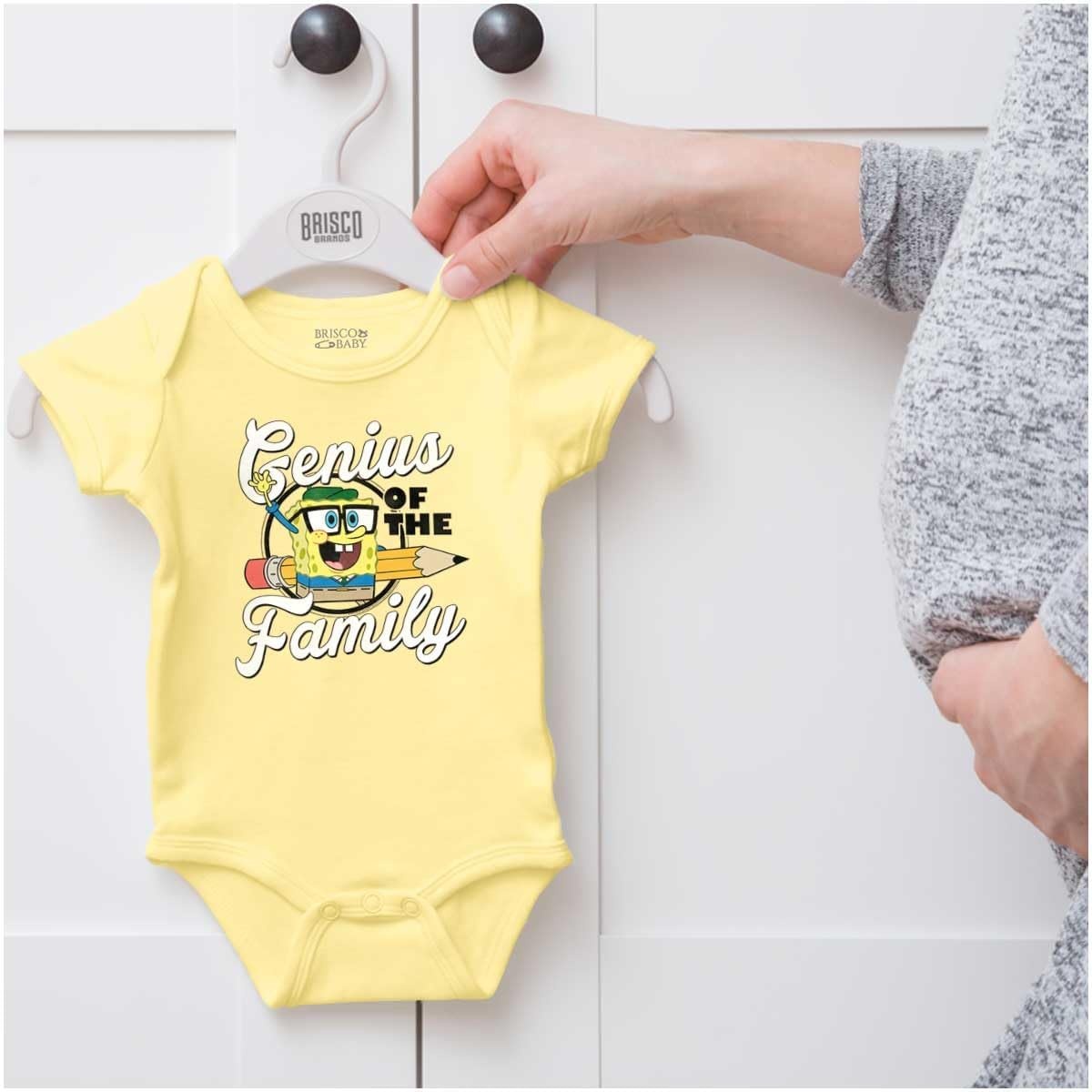 image:imageBrisco Brands SpongeBob Genius of the Family Baby Romper Boys or GirlsBanana