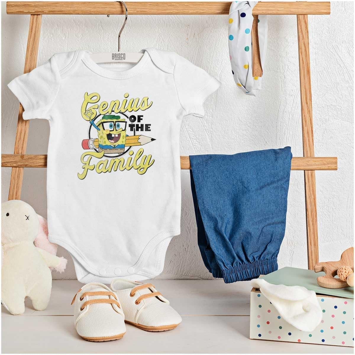image:imageBrisco Brands SpongeBob Genius of the Family Baby Romper Boys or GirlsWhite