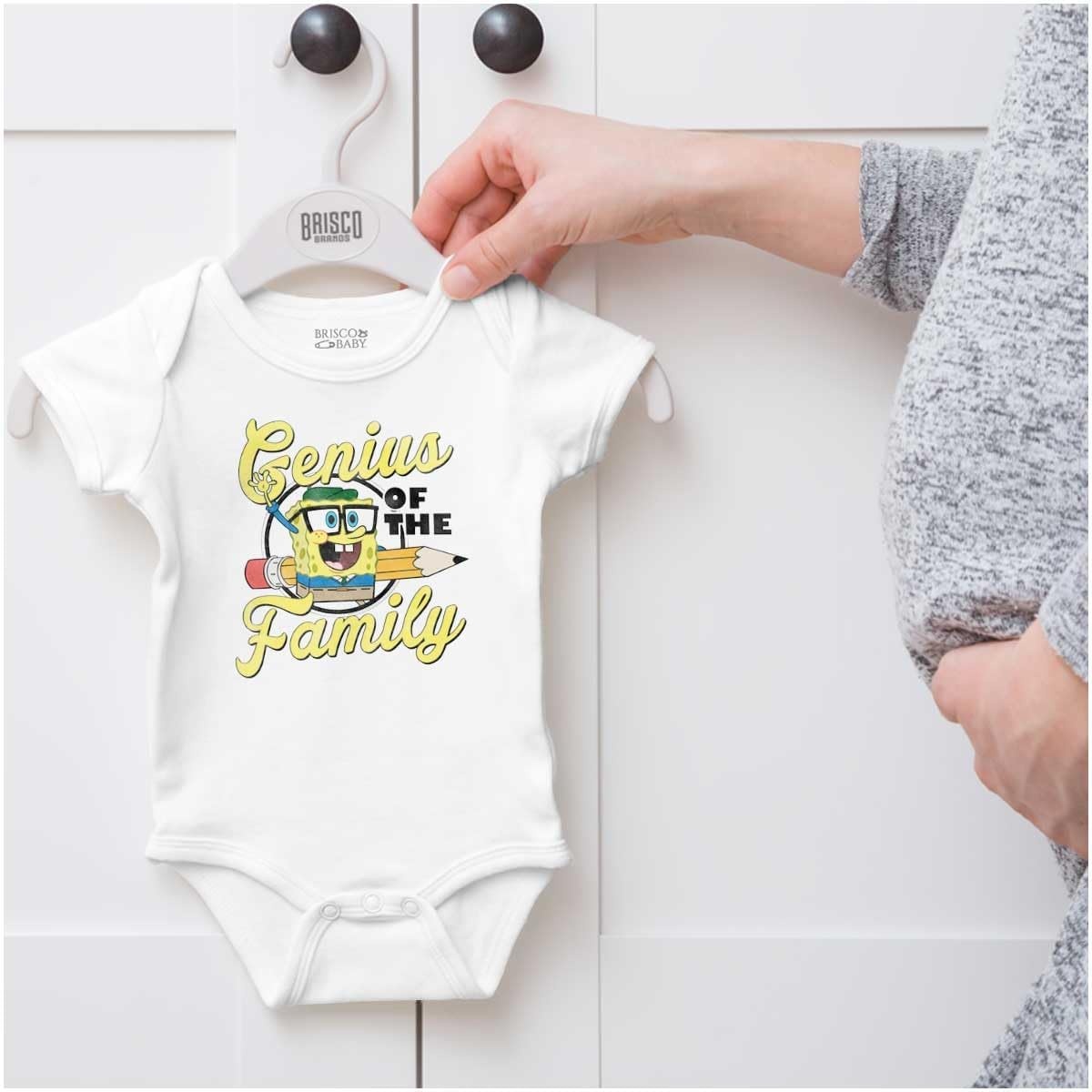 image:imageBrisco Brands SpongeBob Genius of the Family Baby Romper Boys or GirlsWhite