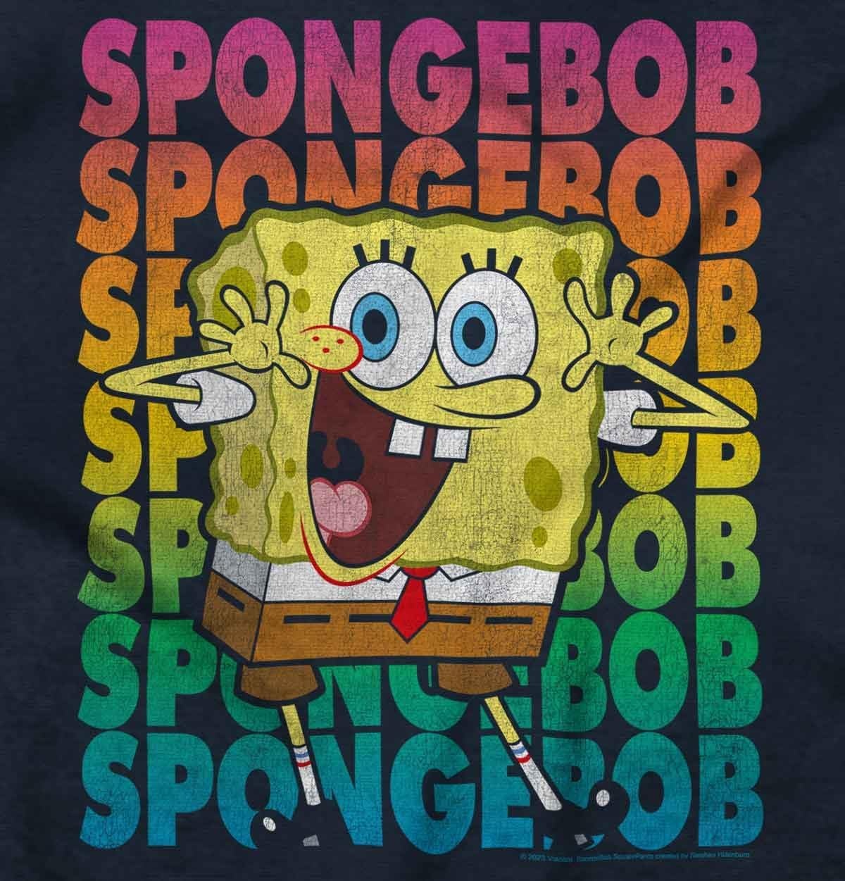 image:imageBrisco Brands SpongeBob SquarePants Cartoon Rainbow Baby Romper Boys or GirlsNavy