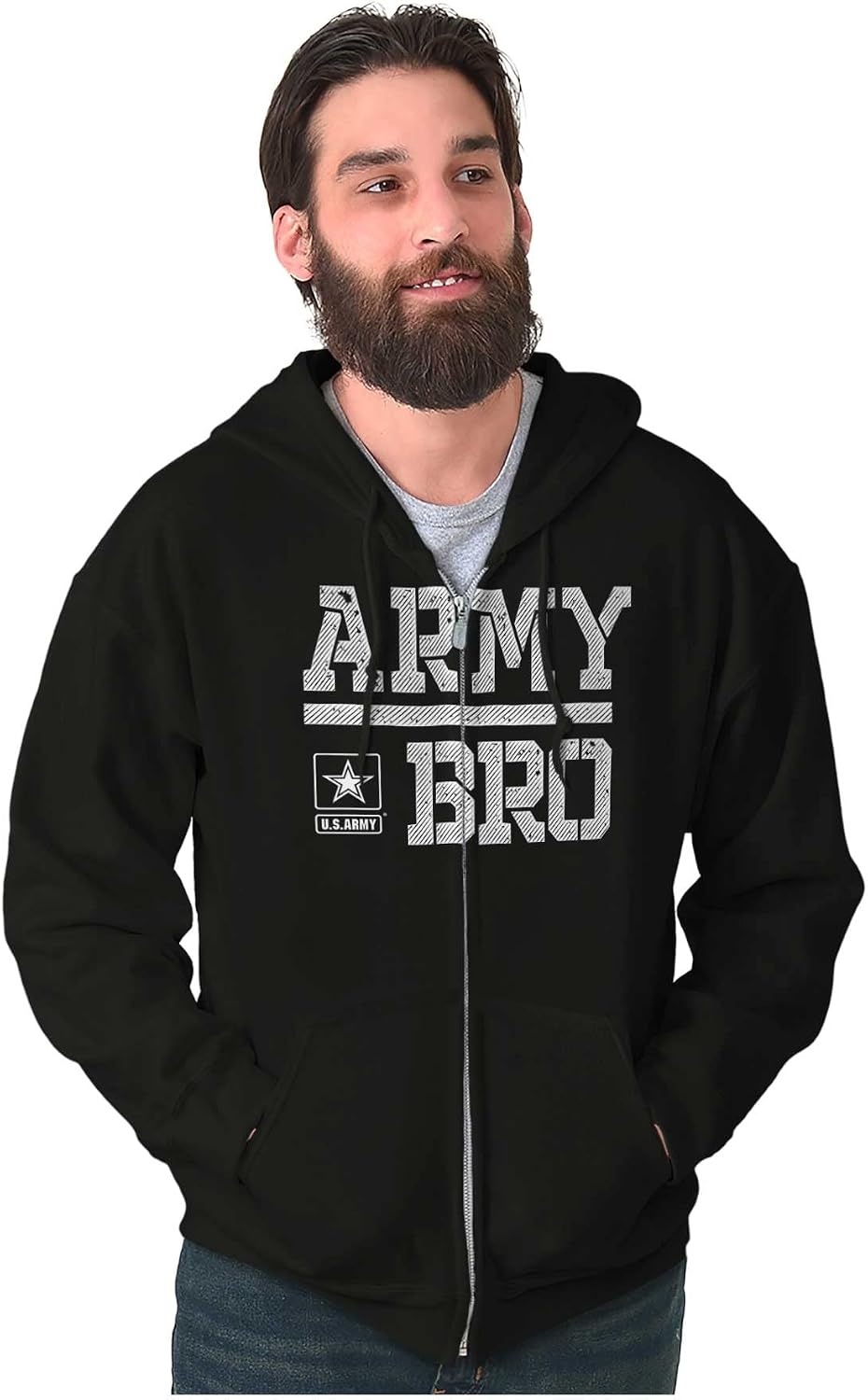 image:imageBrisco Brands US Army Bro Military Soldier Pride Zip Hoodie Sweatshirt Men