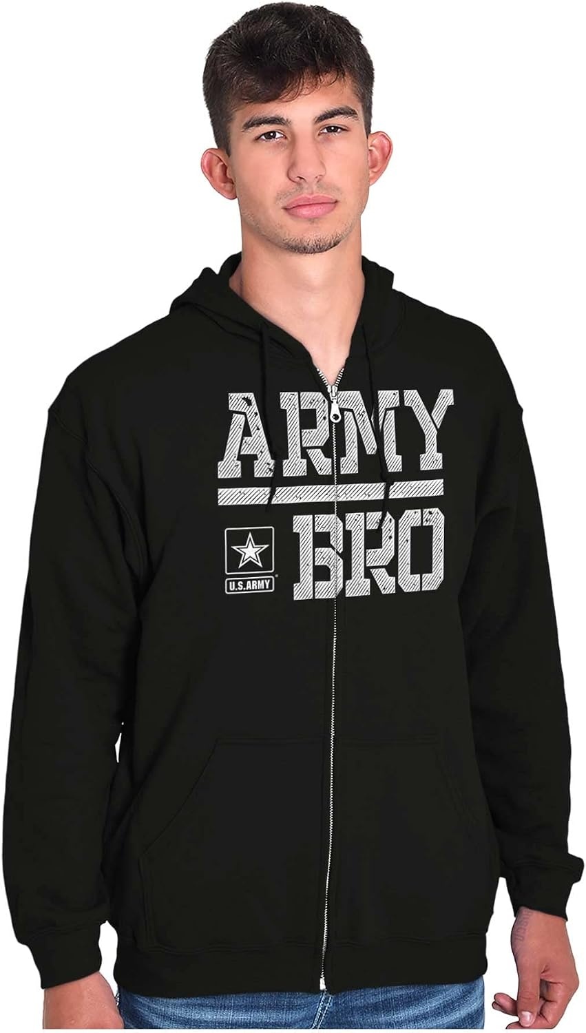 image:imageBrisco Brands US Army Bro Military Soldier Pride Zip Hoodie Sweatshirt Men
