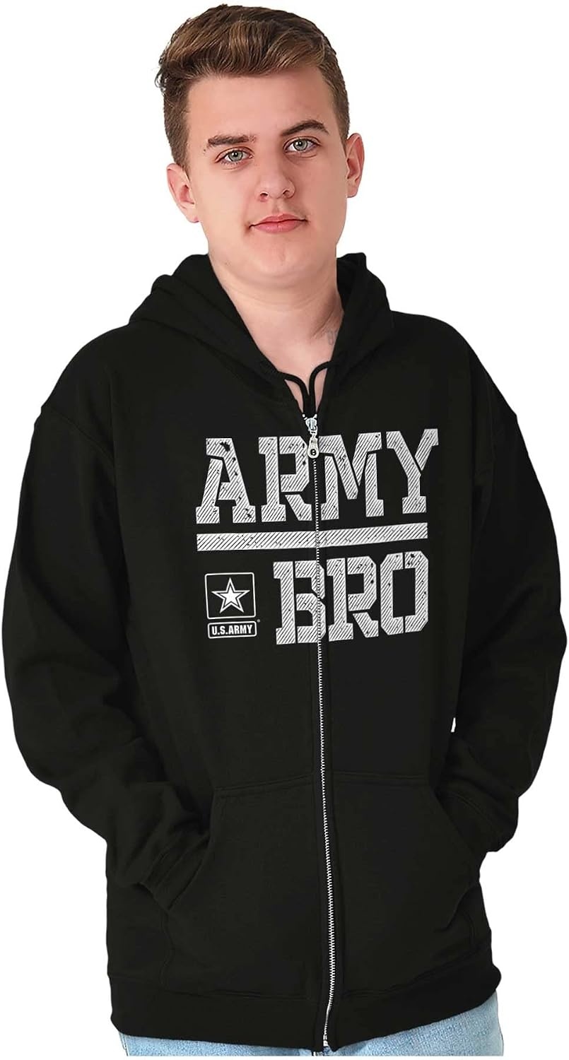 image:imageBrisco Brands US Army Bro Military Soldier Pride Zip Hoodie Sweatshirt Men