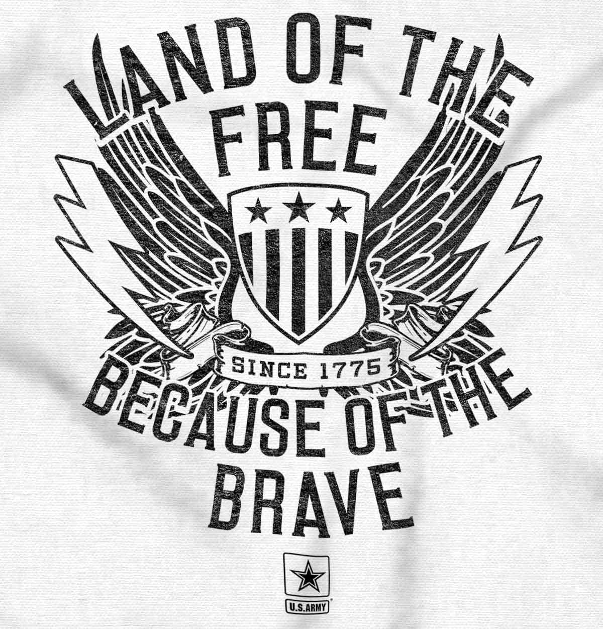 image:imageBrisco Brands US Army Land of The Free Long Sleeve Tshirt Men WomenWhite