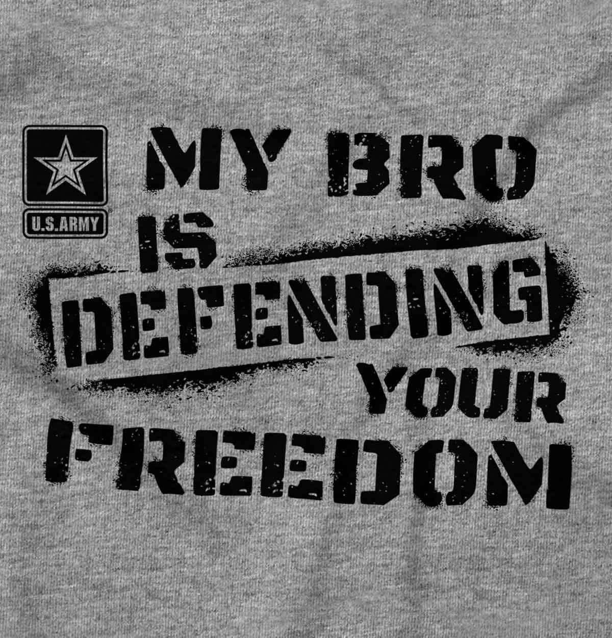 image:imageBrisco Brands US Army My Bro Defending Freedom Baby Romper Boys or GirlsHeather