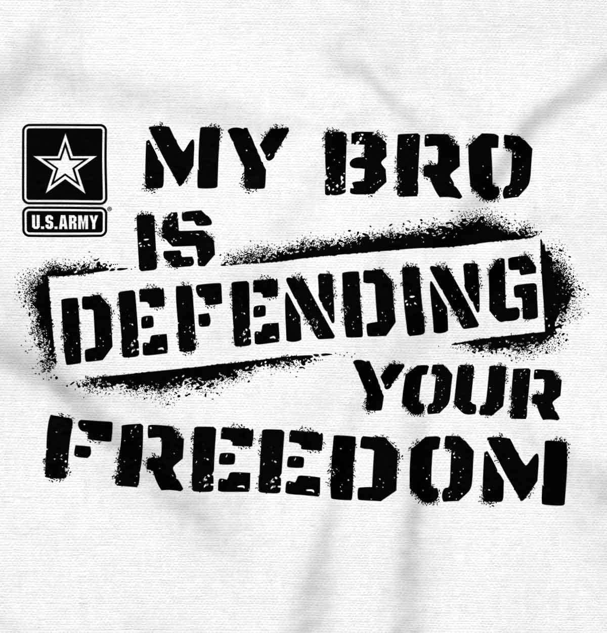 image:imageBrisco Brands US Army My Bro Defending Freedom Baby Romper Boys or GirlsWhite