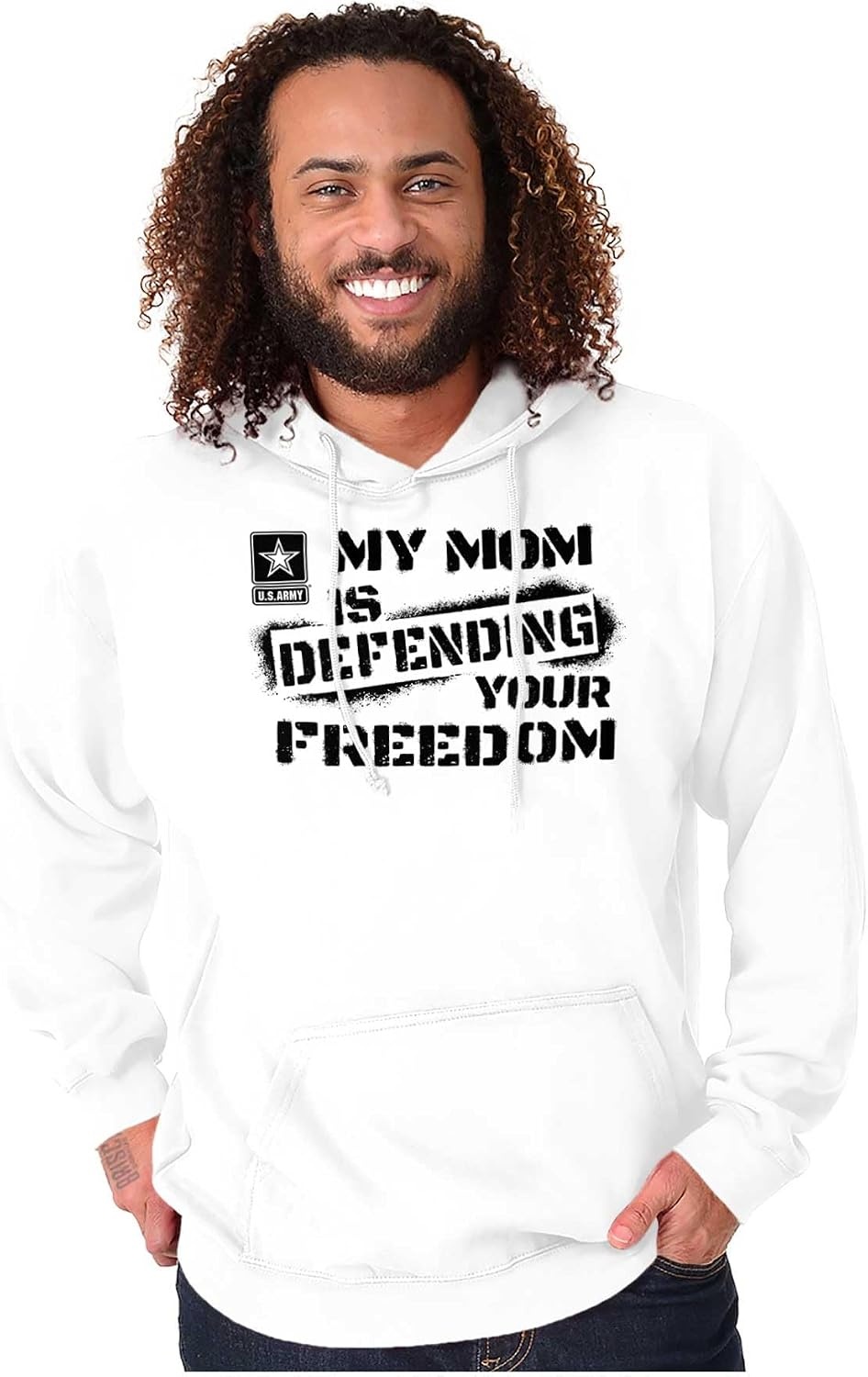 image:imageBrisco Brands US Army My Mom Defending Freedom Hoodie Sweatshirt Women MenWhite
