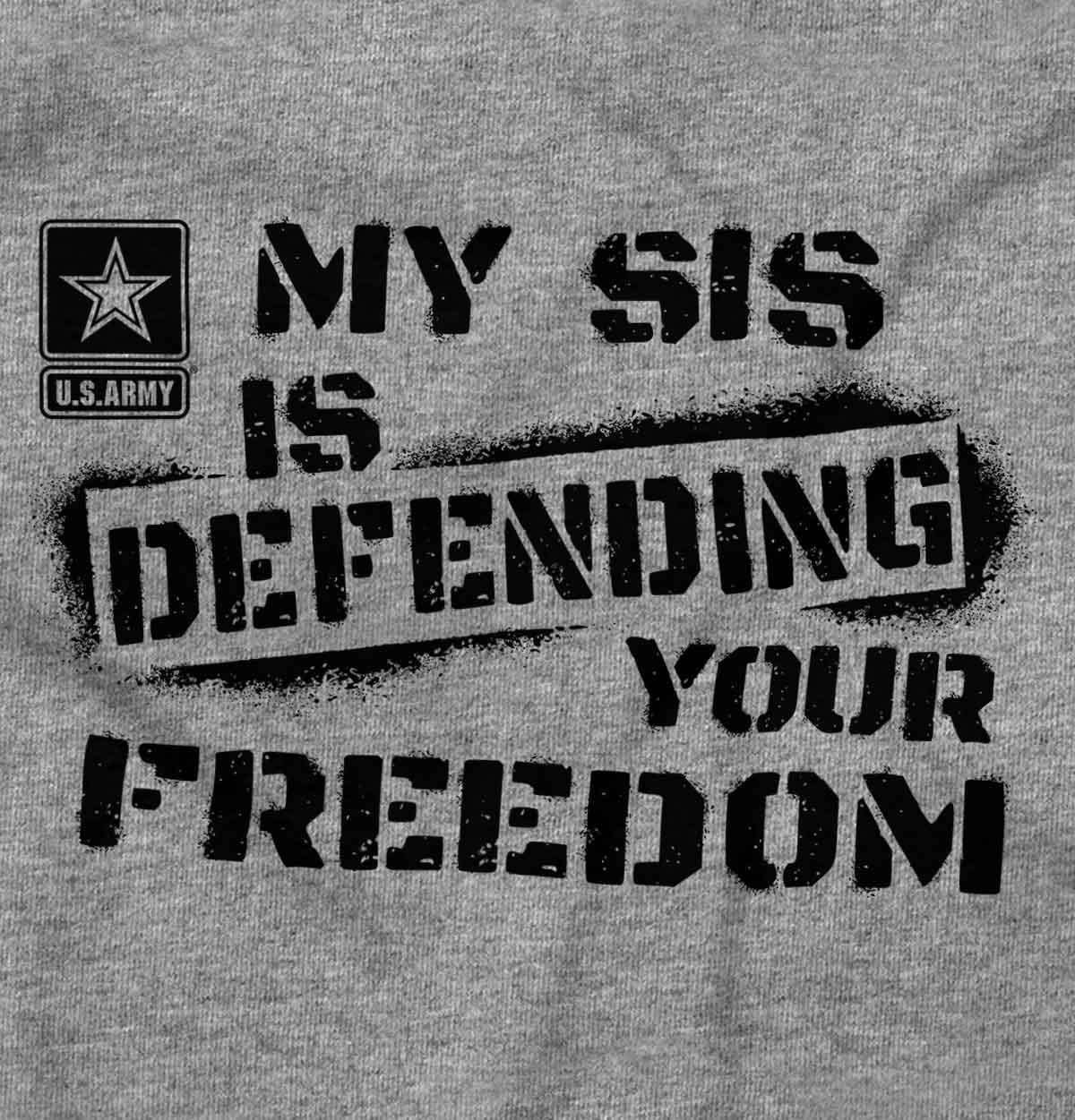 image:imageBrisco Brands US Army My Sis Defending Freedom Sweatshirt for Men or WomenSport Grey