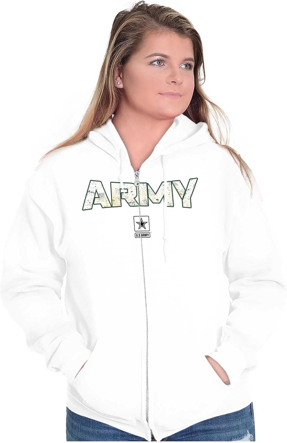 image:imageBrisco Brands US Army PT Style Casual Military Zip Up Hoodie Mens Womens