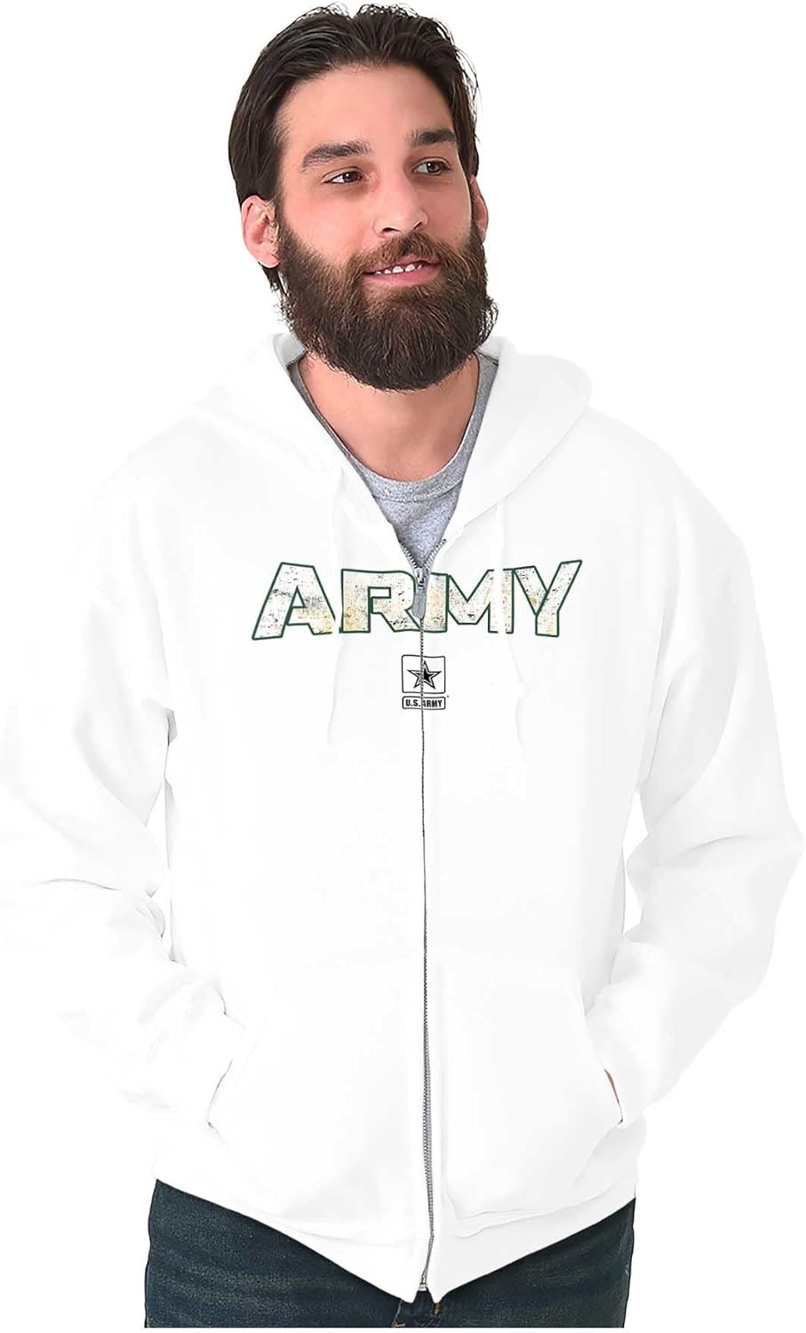 image:imageBrisco Brands US Army PT Style Casual Military Zip Up Hoodie Mens Womens