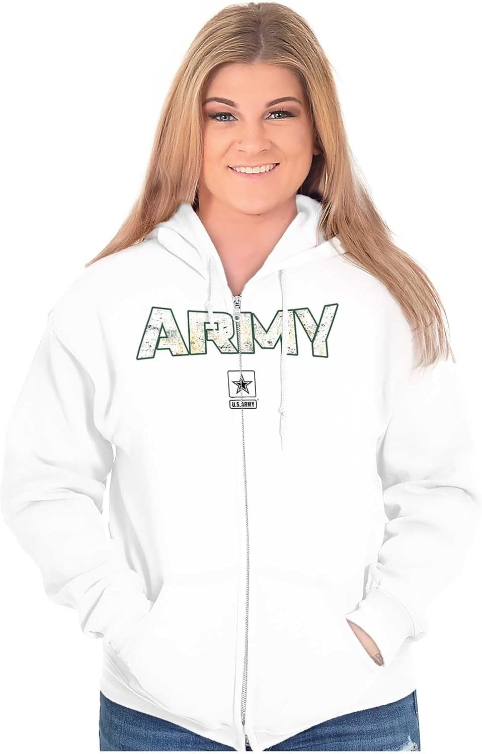 image:imageBrisco Brands US Army PT Style Casual Military Zip Up Hoodie Mens Womens