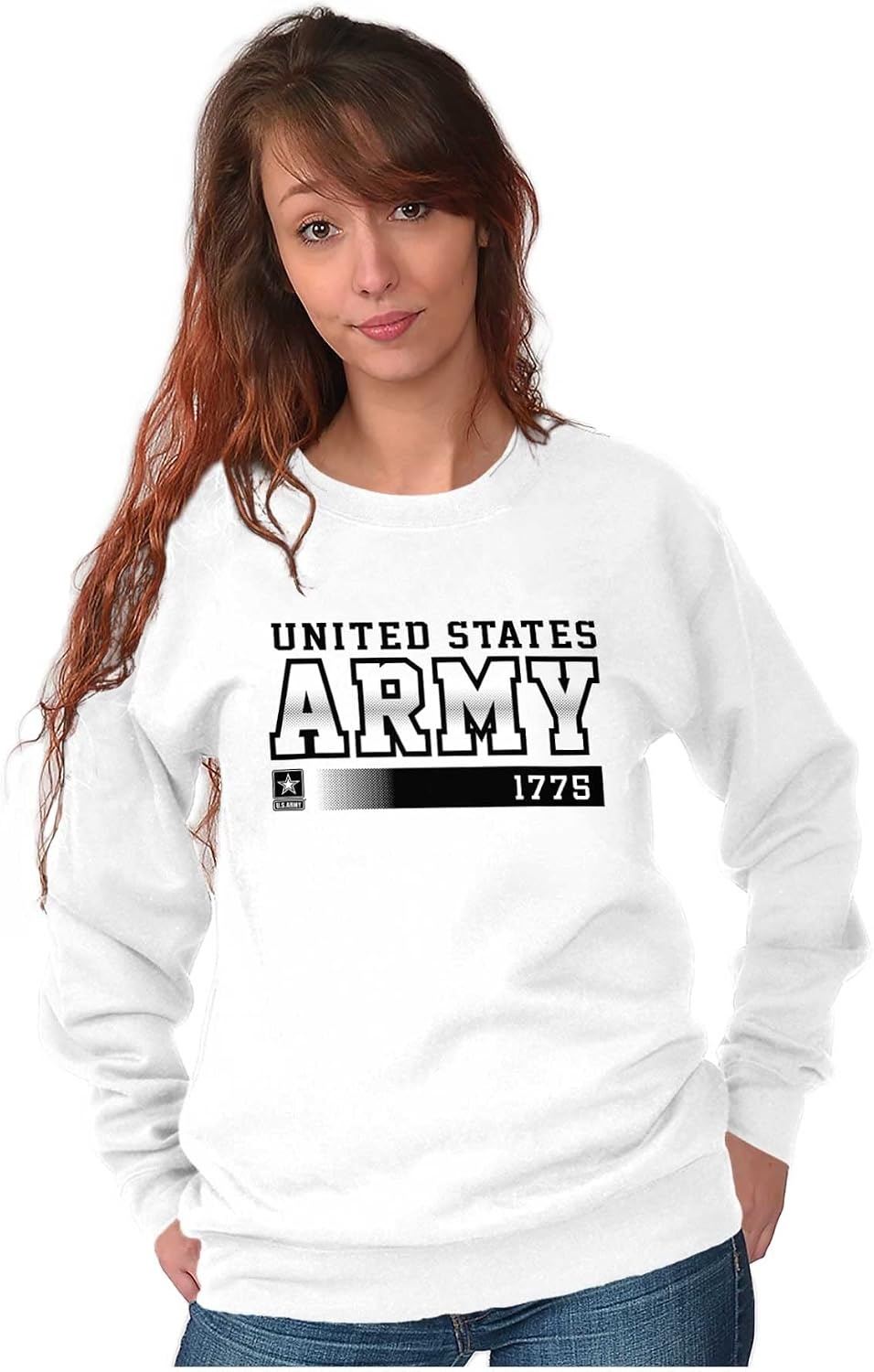 image:imageBrisco Brands US Army Proud American Soldier Sweatshirt for Men or WomenWhite