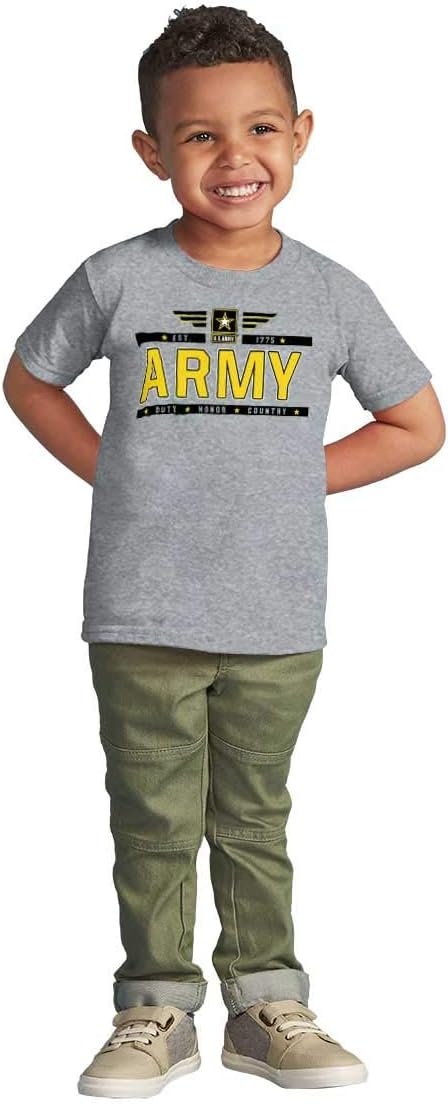 image:imageBrisco Brands US Army Star Logo Duty Honor Courage Toddler Boy Girl T ShirtHeather
