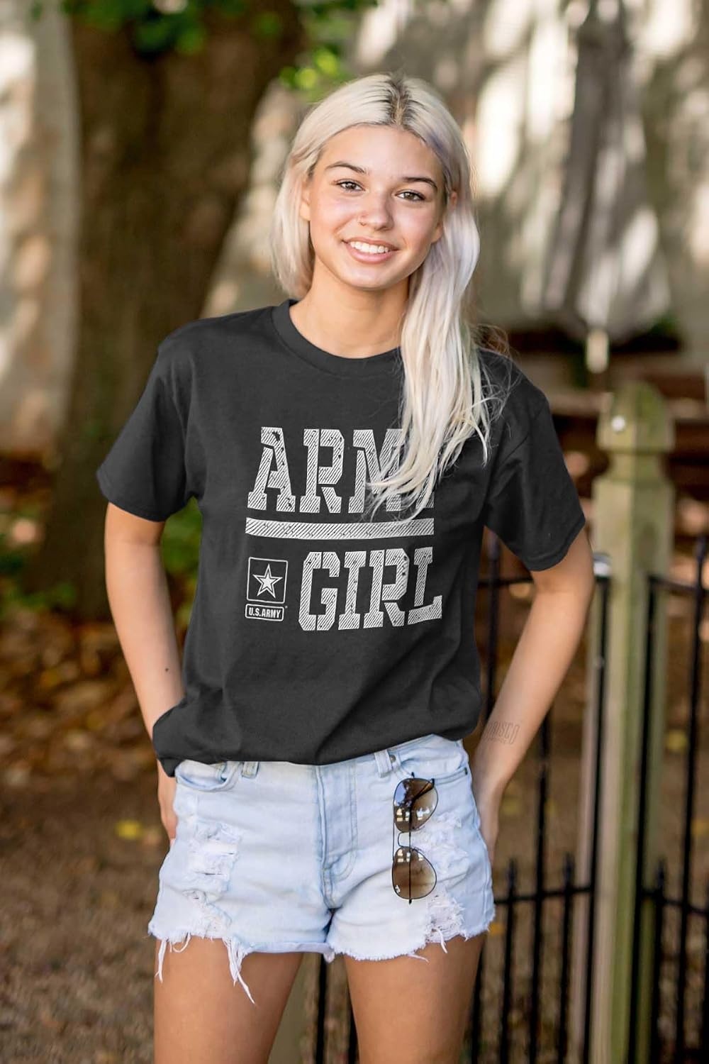 image:imageUS Army Girl Military Soldier Pride Womens Graphic T Shirt TeesBlack