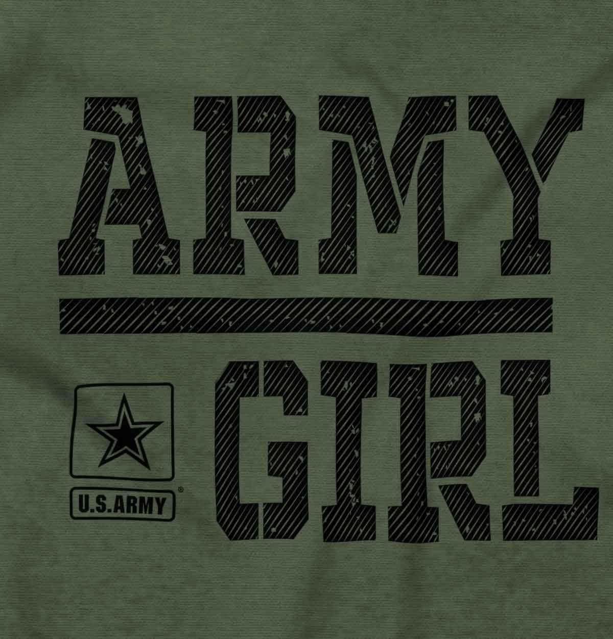 image:imageUS Army Girl Military Soldier Pride Womens Graphic T Shirt TeesMilitary Green