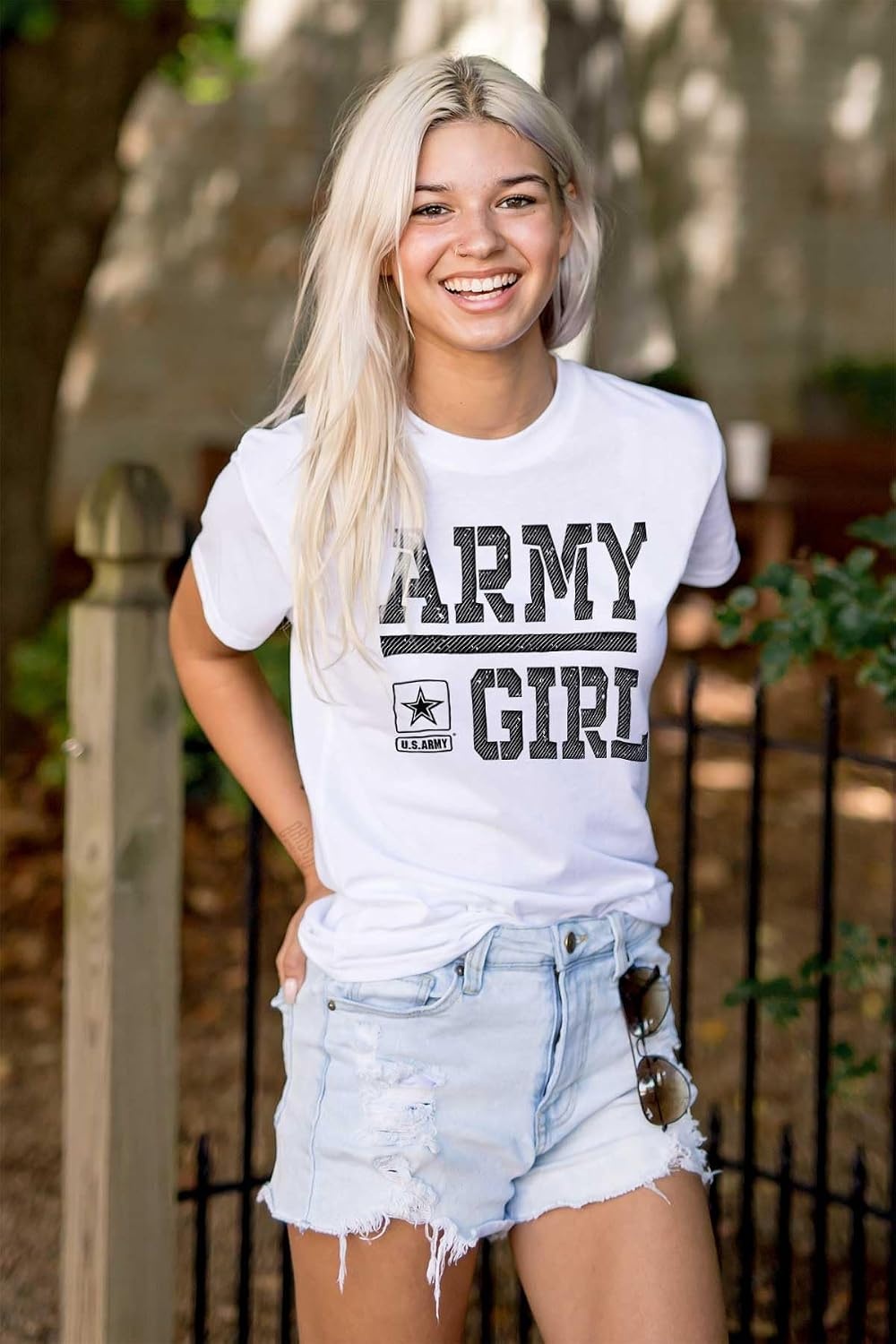 image:imageUS Army Girl Military Soldier Pride Womens Graphic T Shirt TeesWhite