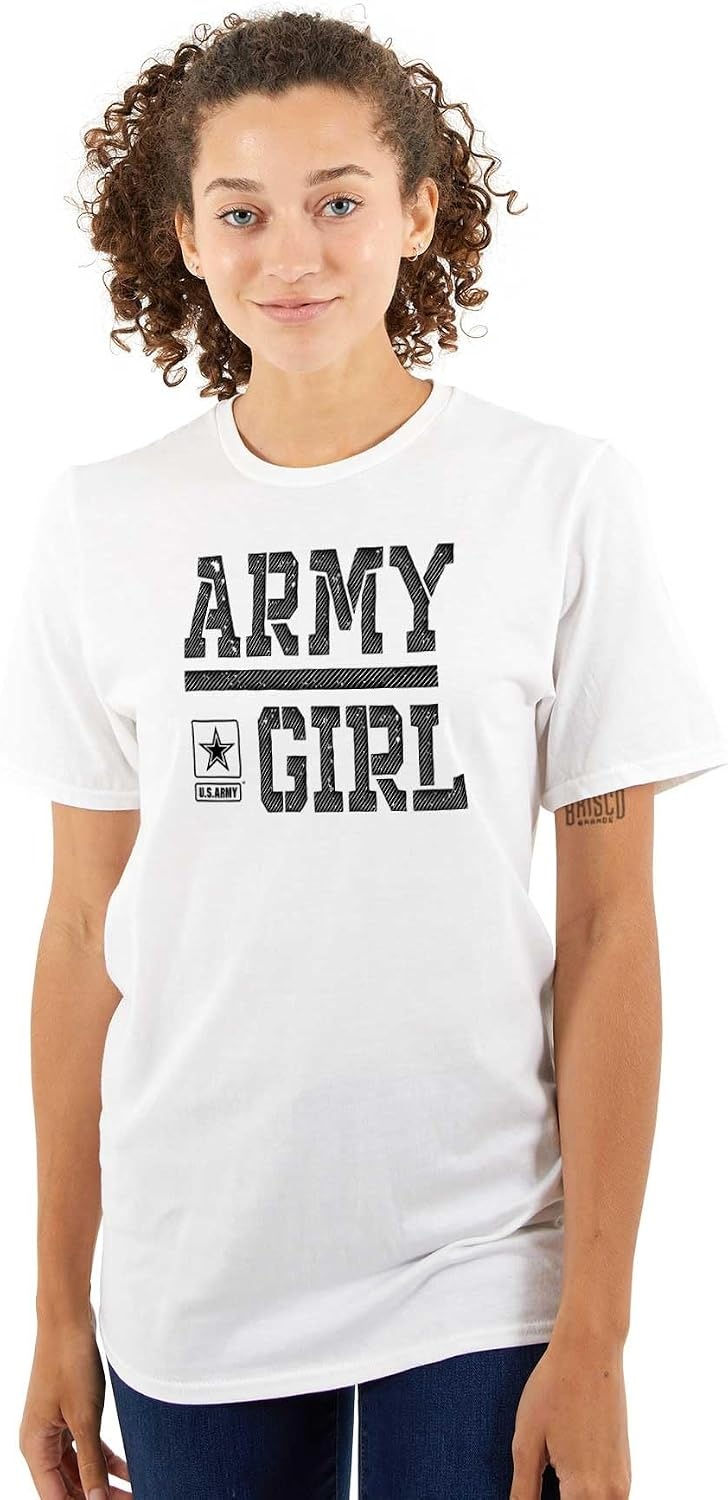 image:imageUS Army Girl Military Soldier Pride Womens Graphic T Shirt TeesWhite