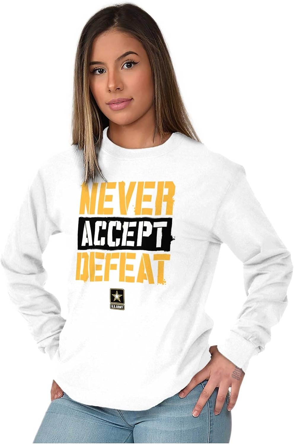 image:imageUS Army Military Soldier Saying Long Sleeve Tshirt Men WomenWhite