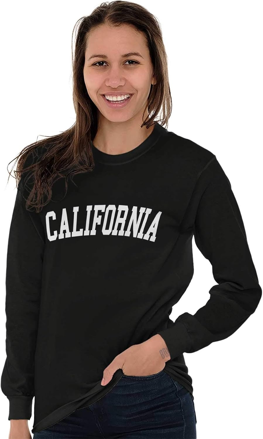 image:imageUSA State Simple Traditional Classic Long Sleeve Tshirt Men and WomenBlack