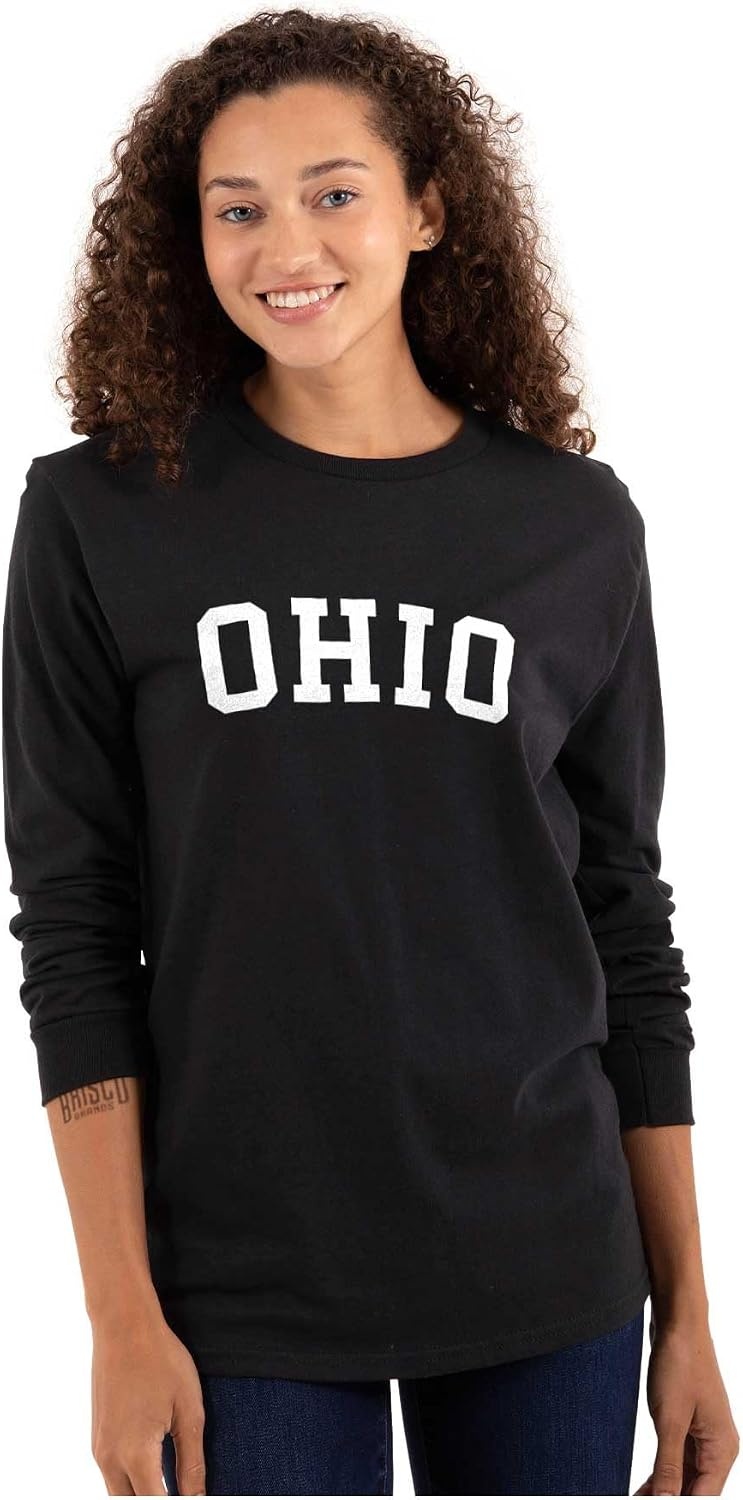 image:imageUSA State Simple Traditional Classic Long Sleeve Tshirt Men and WomenBlack