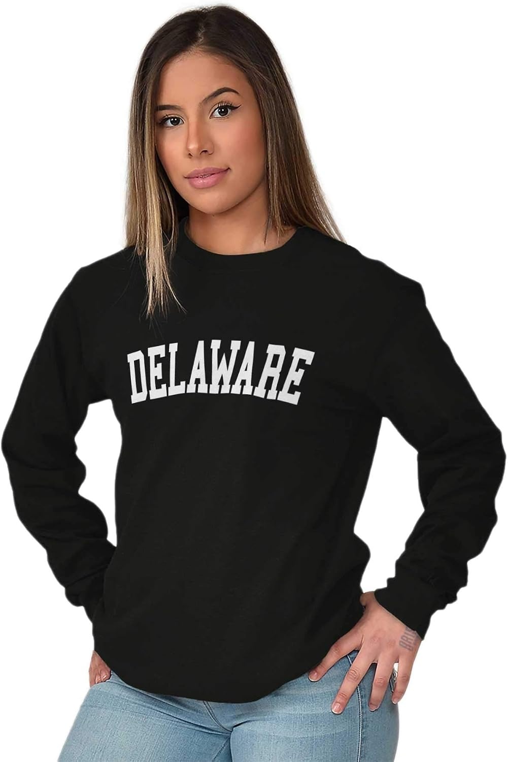 image:imageUSA State Simple Traditional Classic Long Sleeve Tshirt Men and WomenBlack