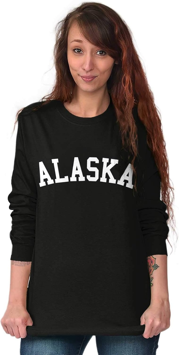 image:imageUSA State Simple Traditional Classic Long Sleeve Tshirt Men and WomenBlack