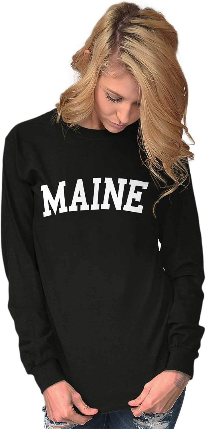 image:imageUSA State Simple Traditional Classic Long Sleeve Tshirt Men and WomenBlack