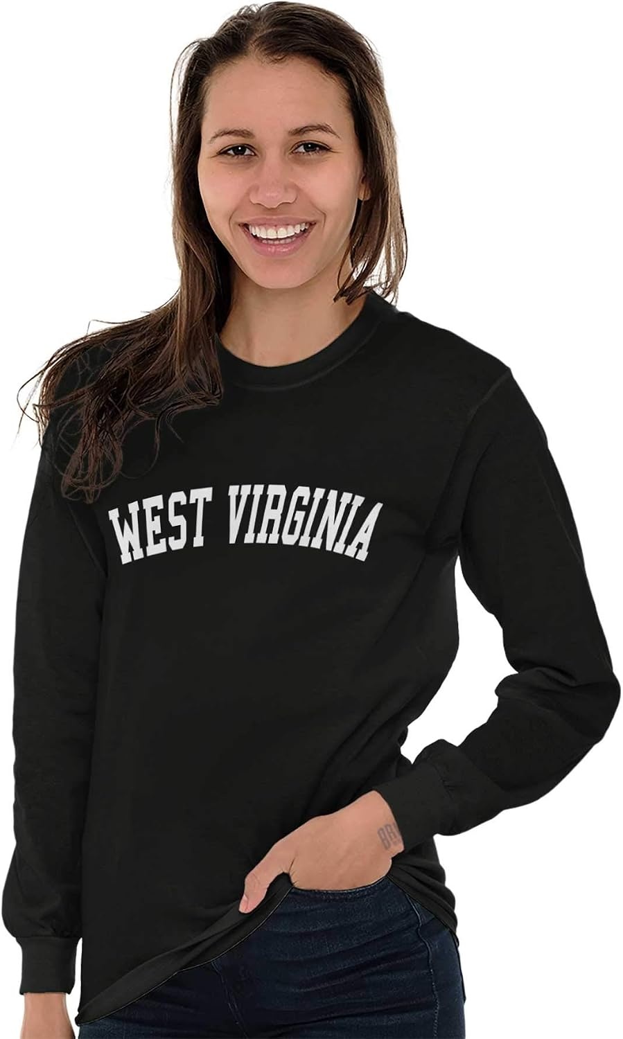 image:imageUSA State Simple Traditional Classic Long Sleeve Tshirt Men and WomenBlack
