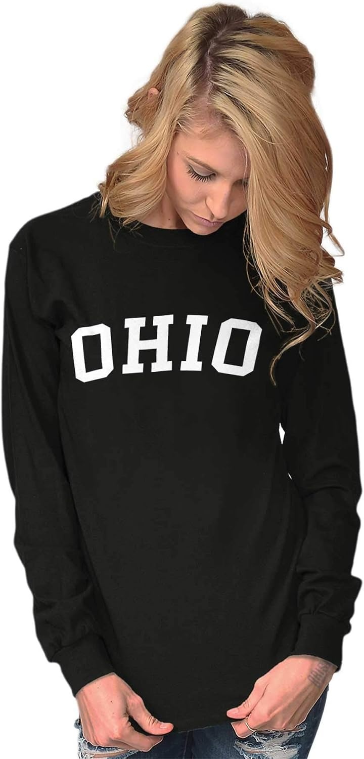 image:imageUSA State Simple Traditional Classic Long Sleeve Tshirt Men and WomenBlack